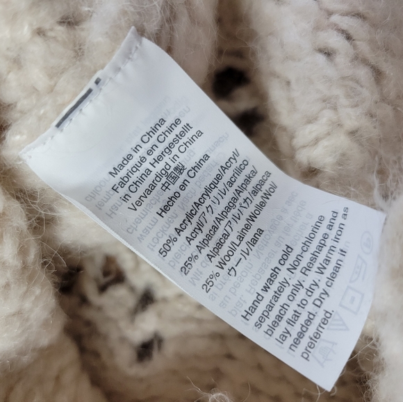 Point Sur Pointelle Sweater In Natural Alpaca Wool Blend Open Knit Size XS - Picture 6 of 8